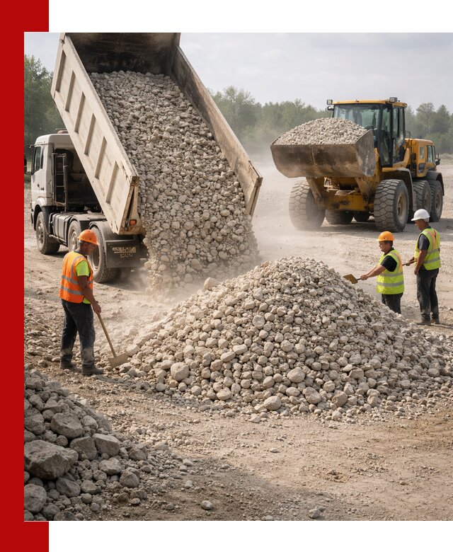 Доставка известнякового щебня фр. 40-70 в Кстово
