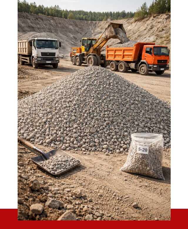 Доломитовый щебень фр. 5-20 в Кстово от 4277 р. | ПРОНЕРУДКсв