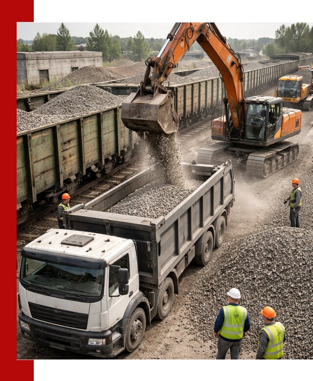 Железнодорожный щебень фракция 25–60 для поставок в Кстово