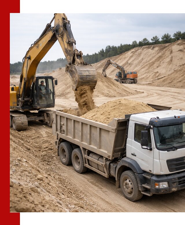 Доставка карьерного песка с самосвалами и разгрузкой в Кстово