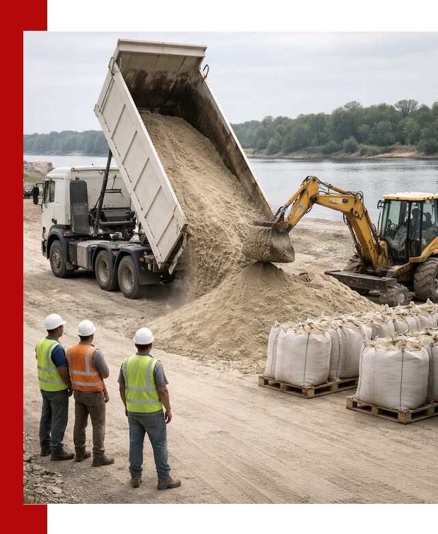 Доставка речного песка в Кстово самосвалами и погрузкой