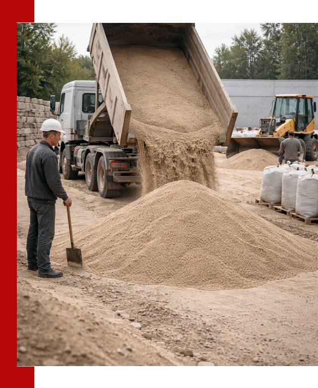 Кварцевый песок фракция 0–3 мм с доставкой в Кстово