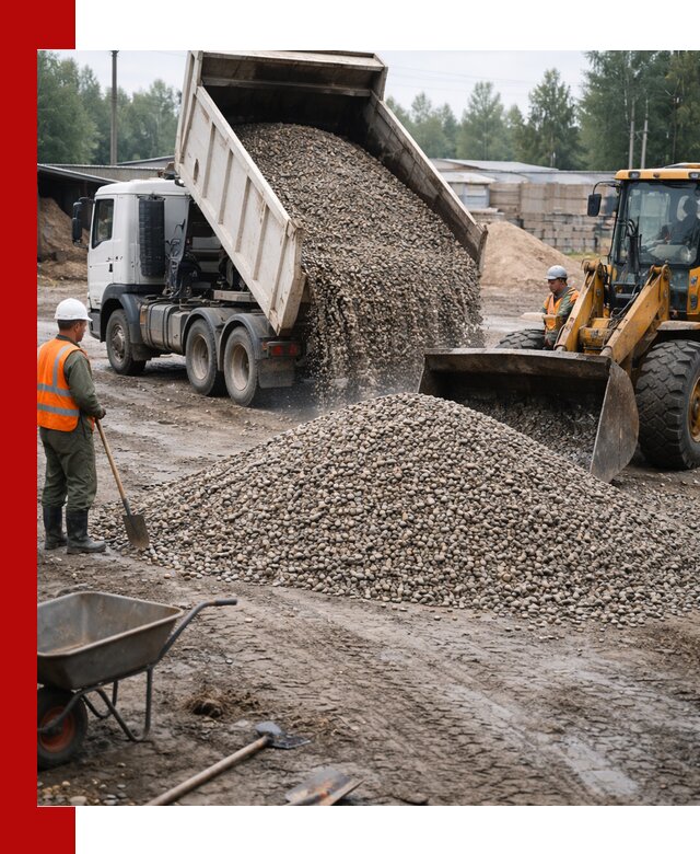 Мытый гравий с доставкой в Кстово от карьера до участка