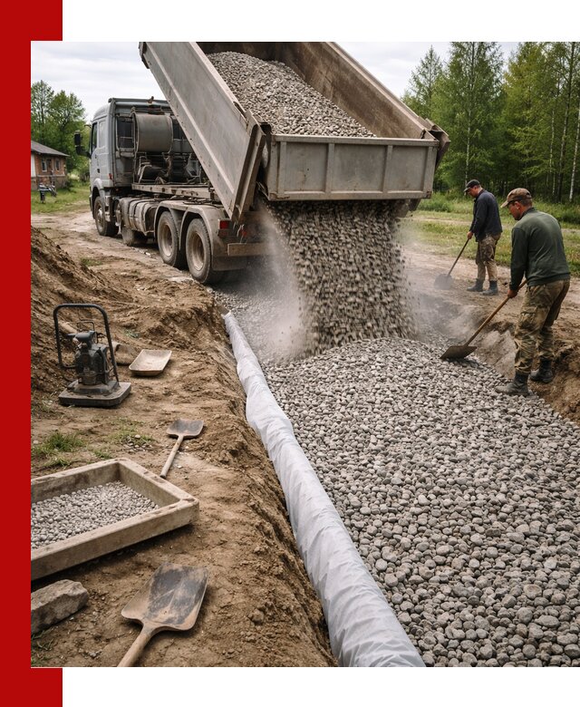 Гравий для дренажа с доставкой в Кстово качественный и недорогой