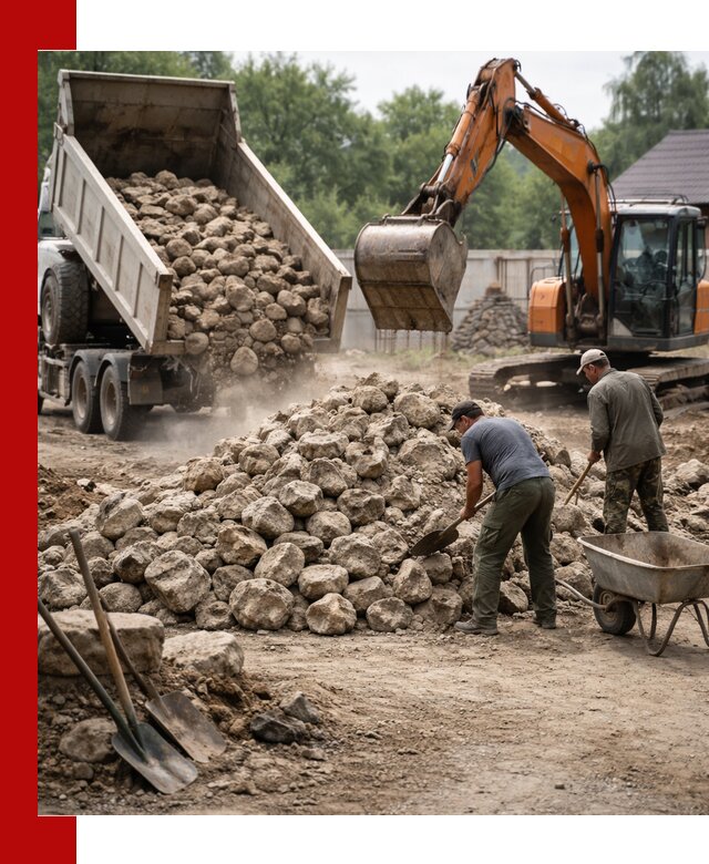 Доставка и разгрузка бутового камня в Кстово