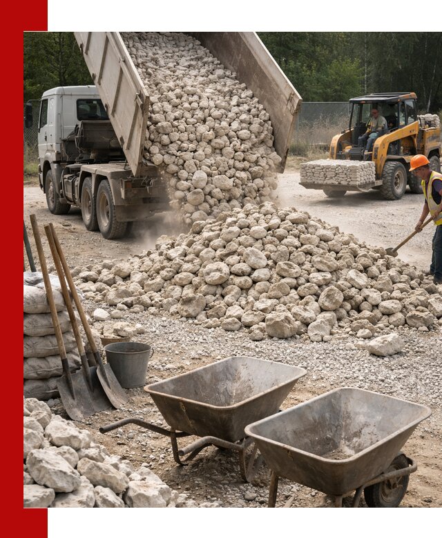 Доставка и продажа бутового известнякового камня в Кстово