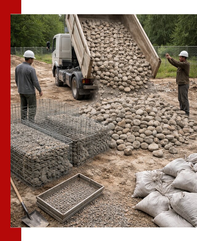 Камень для габионов фракция 70–151 в Кстово