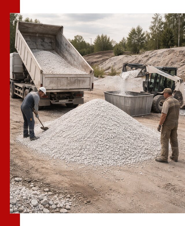 Доставка и продажа белой мраморной крошки в Кстово