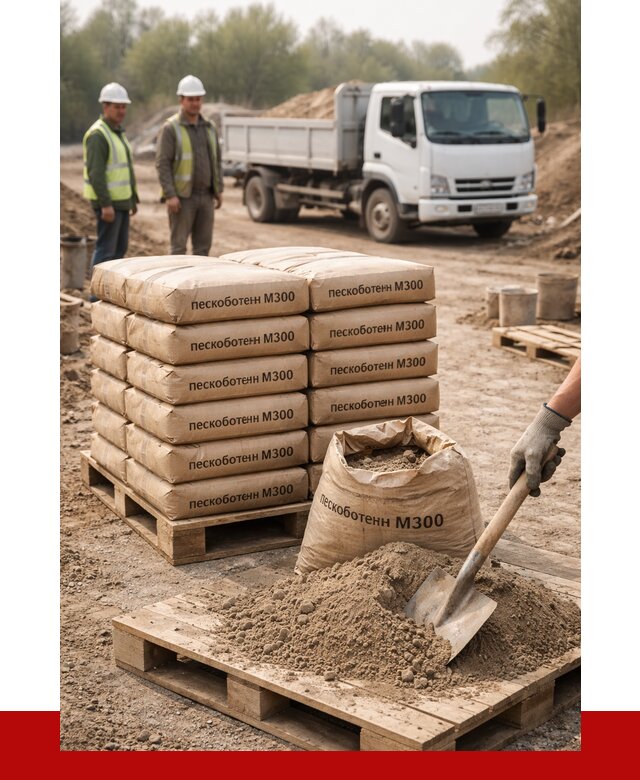 Пескобетон М300 в Кстово с доставкой от 4736 р. за куб | ПРОНЕРУДКсв