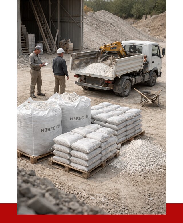 Известь строительная в Кстово с доставкой от 4277 р. | ПРОНЕРУДКсв