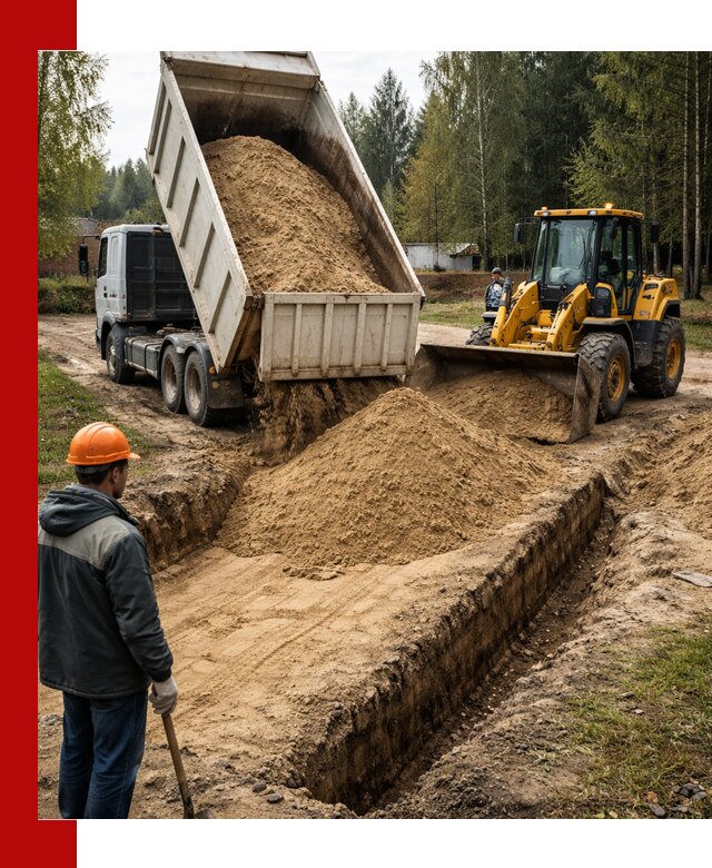 Доставка песчаного грунта в Кстово для строительных работ