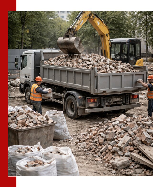 Вывоз строительного мусора в Кстове с самосвалами и контейнерами