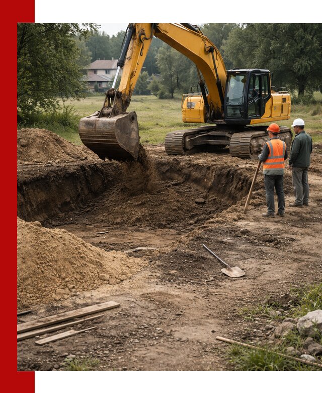 Рытье котлована под фундамент в Кстово (быстро и недорого)